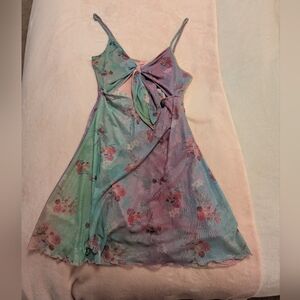 Multi-Chromatic Tie-Front Dress (Irredescent Mesh & Butterfly Lining)